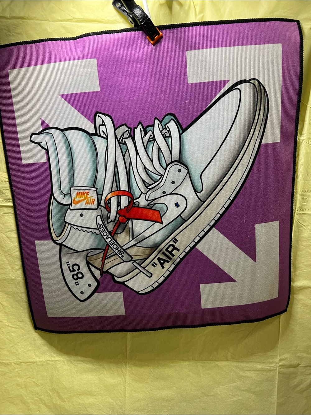 Off-White x Nike Air Sneaker Graphic Custom Rug- Purple